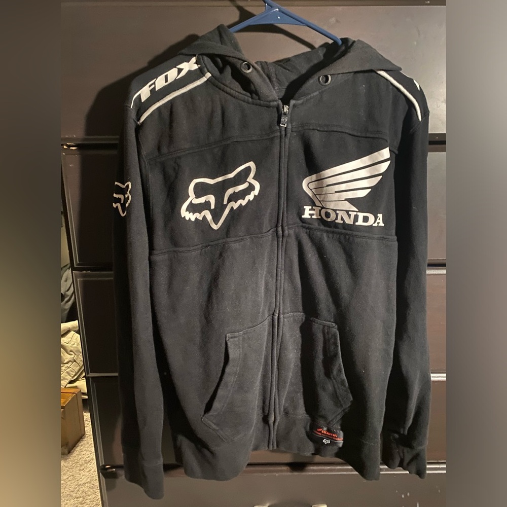 Y2K Fox Honda racing zip up hoodie